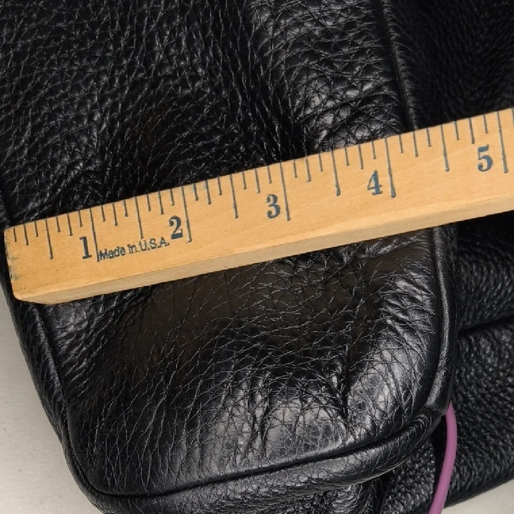 Coach Black and Purple Backpack with Pebbled Texture F12014